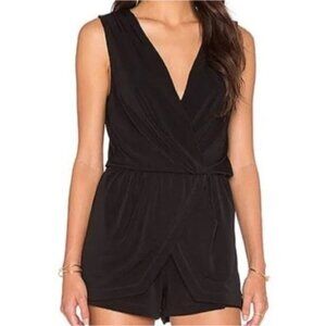 BCBGeneration Faux Wrap Skirt Shorts Romper Skort Size XS Black Party Casual